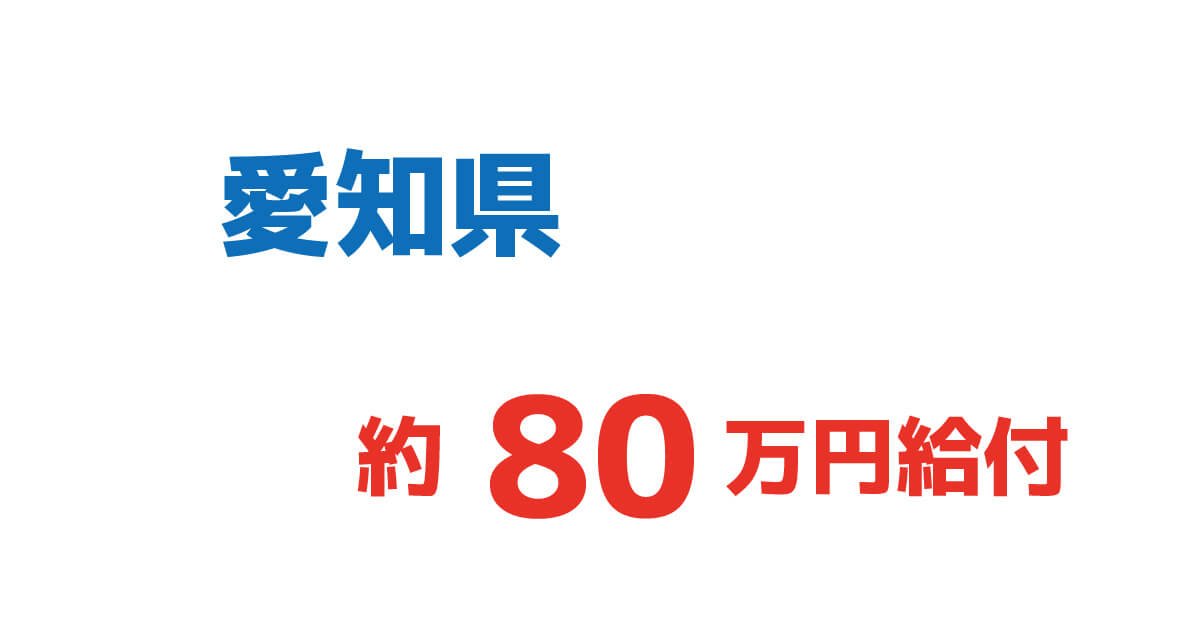愛知県80万円給付。